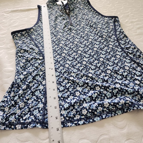 NWT 1764 Signature Sleeveless Floral Polo Top M Blue Tennis Golf Pickleball - Picture 12 of 14